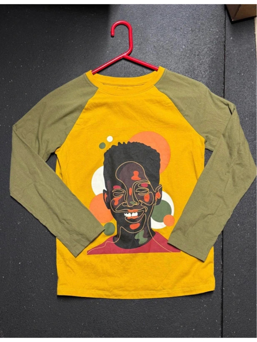Black History Month Boys Long Sleeve Pullover Mustard Olive Shirt Size L 12/14